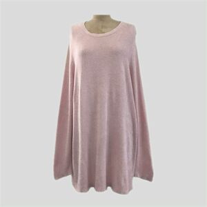 J Jill Blush Pink Long Sleeve Knit Soft Chenille Cotton Pullover Sweater XL